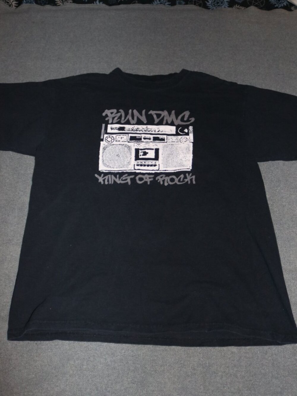 Run DMC T-shirt Mens Large Black King of Rock Boombox Hip Hop